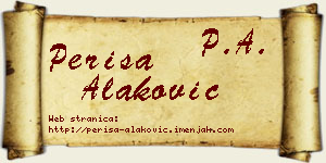Periša Alaković vizit kartica